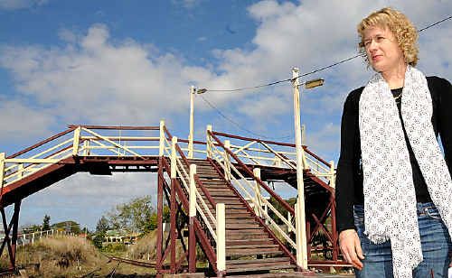 Caroline Kemp hopes Gympie will save its history starting with this ageing railway bridge. Caroline Kemp hopes Gympie will save its history starting with this ageing railway bridge.